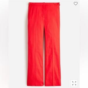 J. Crew Slim-Fit Flare Pant in Stretch Linen Blend in Red - Size 2